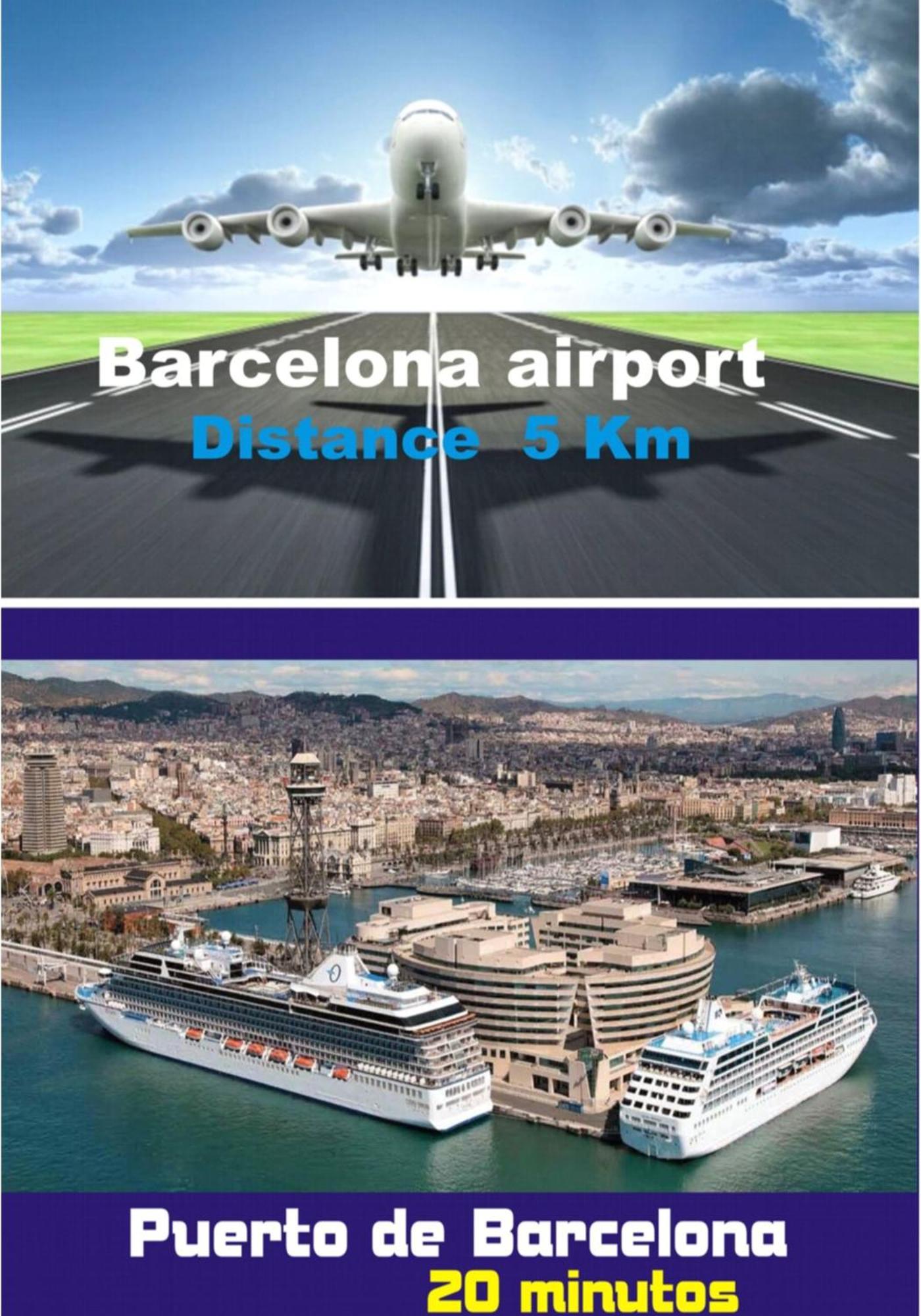 ビラデカンス Airport Bcn, Atico Terraza & Bbq, Puerto Cruceros A 15 Minutosアパートホテル エクステリア 写真